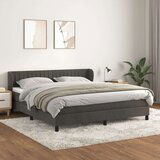  Box spring postelja z vzmetnico temno siva 160x200 cm žamet, (20790607) | Shoptok.si