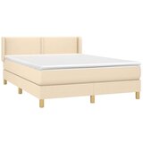  Krevet s oprugama i madracem krem 140x200 cm od tkanine | shoptok.hr