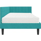  Kutni krevetni okvir s madracem Tirkizna 90 x 190 cm Baršun | shoptok.hr