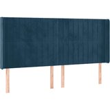  Uzglavlje s ušima tamnoplavo 203x16x118/128 cm baršunasto | Eponuda.com