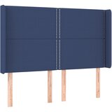 Maison Chic vzglavna omarica - nočna omarica - posteljna omarica z ušesi modro 147x16x118/128 cm blago, (21713143) Cene