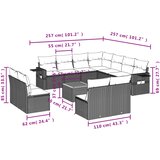  12-dijelni set vrtnih sofa od poliratana s jastucima bež | shoptok.hr
