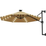  Zidni vrtni suncobran s LED svjetlima 300 cm smeđesivi | Eponuda.com
