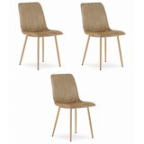 Lava stolica - smeđi baršun / noge u boji drveta x 3 | shoptok.hr