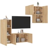 vidaXL Komplet TV omaric 4-delni sonoma hrast inženirski les | Shoptok.si