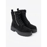 Shelvt Women's black hiking boots with suede trim | Shoptok.si