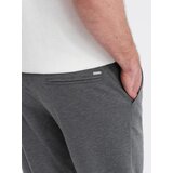 Ombre Men's structured knit elastic waistband short shorts - graphite | Eponuda.ba