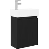 vidaXL Kopalniška omarica s tapo Črna 45,5 x 22,5 x 84 cm, (5000245358) | Shoptok.si