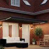 Ručna zlačivna tenda s LED diodama Antracit 4 x 2 m | Shoptok.si