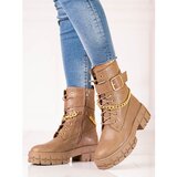 SHELOVET Beige women's workers on a thick sole Cijene