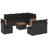 Maison Chic Seti vrtnega pohištva - Vrtna garnitura - Vrtni pohištvo set 9-delna z blazinami črn poli ratan, (21805027) | Shoptok.si