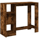 vidaXL Barska miza s policami dimljeni hrast 124x46x103,5 cm inž. les, (22056704) | Shoptok.si