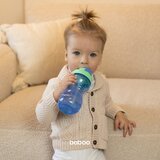 Baboo Cup with Silicone Straw steklenička s slamico Blue, 9m+ 360 ml | Shoptok.si