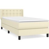  s oprugama i madracem krem 90 x 200 cm od umjetne kože | shoptok.hr