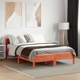 Okvir kreveta s uzglavljem voštano smeđi 135x190 cm od borovine | shoptok.hr