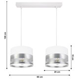  Luster na sajli MILO 2xE27/60W/230V srebran | Eponuda.com