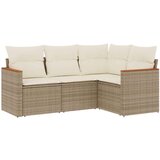  4-dijelni set vrtnih sofa s jastucima bež od poliratana | shoptok.hr