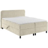 MID.YOU POSTELJA Z VZMETNICO 180 cm x 200 cm , les, tekstil krem barve | Shoptok.si