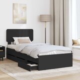  Krevetna konstrukcija Crna 100 x 200 cm Inženjersko Drvo | shoptok.hr