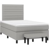 vidaXL Box spring postelja z vzmetnico svetlo siva 120x190 cm blago, (21111707) | Shoptok.si