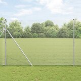 vidaXL varjena žična ograja s 13 stebri 1.5x50 m pocinkano jeklo | Shoptok.si