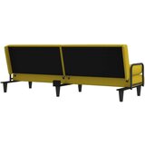  Raztegljiv kavč z naslonjali za roke svetlo rumeno blago, (20697761) | Shoptok.si