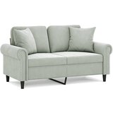 vidaXL Dvosjed s ukrasnim jastucima svjetlosivi 120 cm baršunasti | shoptok.hr