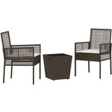  3-dijelni vrtni bistro set s jastucima smeđi poli ratan | shoptok.hr