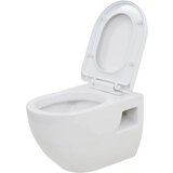 vidaXL Viseča WC školjka z vgradnim visokim kotličkom keramična | Shoptok.si