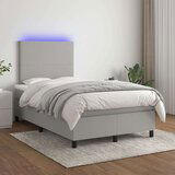  Box spring s madracem LED svjetlosivi 120x200 cm tkanina | shoptok.hr