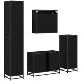 vidaXL Komplet pohištva za kopalnico 4 pcs Črni hrast 80 x 33 x 60 cm | Shoptok.si