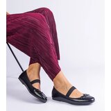 Gemre Black ballet flats with elastic and decorative bow Newton Cijene