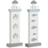  Ukrasna figura DKD Home Decor 14 x 5,5 x 40 cm Plava Bijela svjetionik Spirale Školjka Mediteran (2 kom.) Cijene