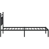  Metalni okvir za krevet s uzglavljem crni 90x190 cm | shoptok.hr