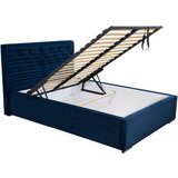 MID.YOU oblazinjena postelja 140 cm x 200 cm , tekstil temno modra | Shoptok.si