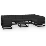 The Living Store Vrtna sedežna garnitura 10-delna z blazinami trdna borovina - Vrtna Sedežna Garnitura, (21421872) | Shoptok.si