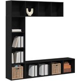  Polica 3 pcs Crni hrast 36 x 30 x 143 cm Konstruirano drvo | shoptok.hr