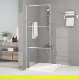 vidaXL Pregrada za tuš srebrna 80 x 195 cm s prozirnim staklom ESG Cijene