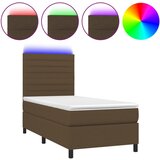 Maison Chic Box spring postelja - Vzmetna postelja z vzmetnico LED temno rjava 80x200 cm blago SL15380, (21903433) | Shoptok.si