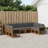  Set vanjskih sofa 9 kom. Prirodna i antracit Smeđa 304 x 187,5 x 73 cm | shoptok.hr