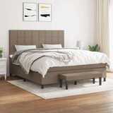  Box spring postelja z vzmetnico taupe 180x200 cm blago, (20999352) Cene