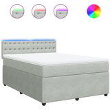 vidaXL Box spring postelja z vzmetnico svetlo siva 140x200 cm žamet, (21306414) Cene