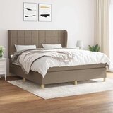  Krevet s oprugama i madracem smeđesivi 180x200 cm tkanina | shoptok.hr