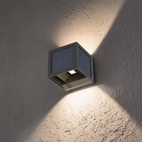  LED solarno zidno svetlo sa senzorom, LED/9W/3,7V, 3000/4000/6000K, IP65, 2600mAh, crna | Eponuda.com