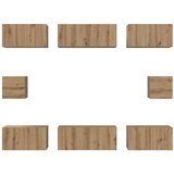  Set TV komoda 8 pcs Umjetnički hrast Konstruirano drvo | shoptok.hr