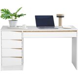 Venda pisalna miza leseni material bela, barve hrasta | Shoptok.si