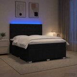  LED okvir za krevet s madracem Crna 140 x 200 cm Tkanina | shoptok.hr