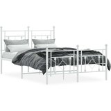 Metalni okvir kreveta uzglavlje i podnožje bijeli 120x200 cm | shoptok.hr