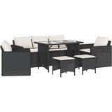 vidaXL 6-dijelni set vrtnih sofa s jastucima crni od poliratana | shoptok.hr