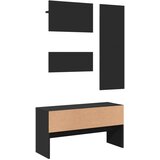 vidaXL 4-dijelni set namještaja za hodnik crni od konstruiranog drva | shoptok.hr